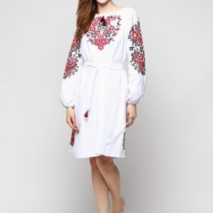 Плаття бохо з вищивкою на льоні