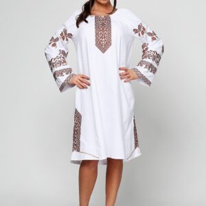 Плаття бохо з вищивкою на льоні