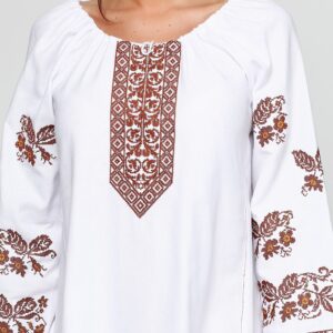 Плаття бохо з вищивкою на льоні