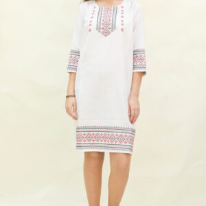 Плаття бохо з вищивкою на льоні