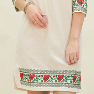 Плаття бохо з вищивкою на льоні