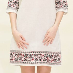 Плаття бохо з вищивкою на льоні