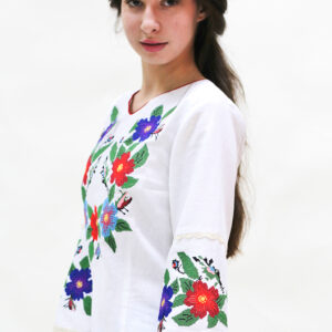 Сорочка вишиванка тканина льон вишивка гладдю